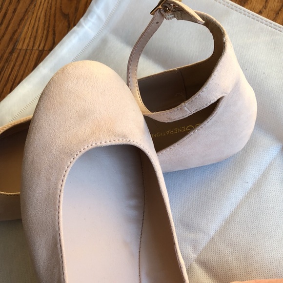 NWOT BCBGeneration Blush Colored Ankle-strap Flats - Picture 5 of 6